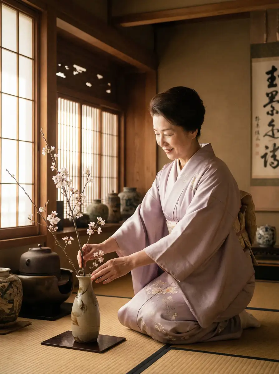 一位优雅的 校花的贴身高手 电视剧 在和室中插花